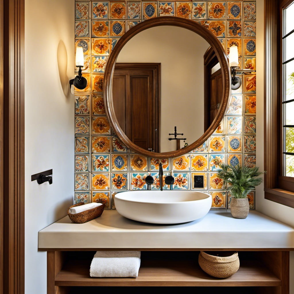 patterned ceramic basin