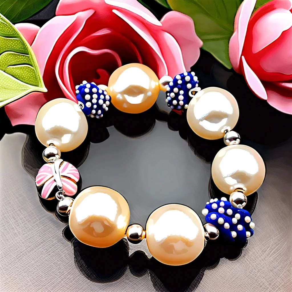 pearl embellished clay bead bracelets