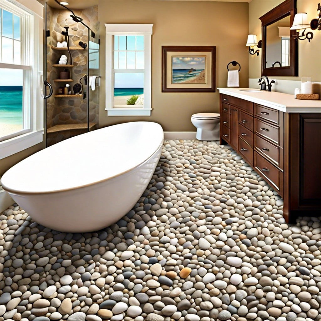 pebble texture shower floor tiles