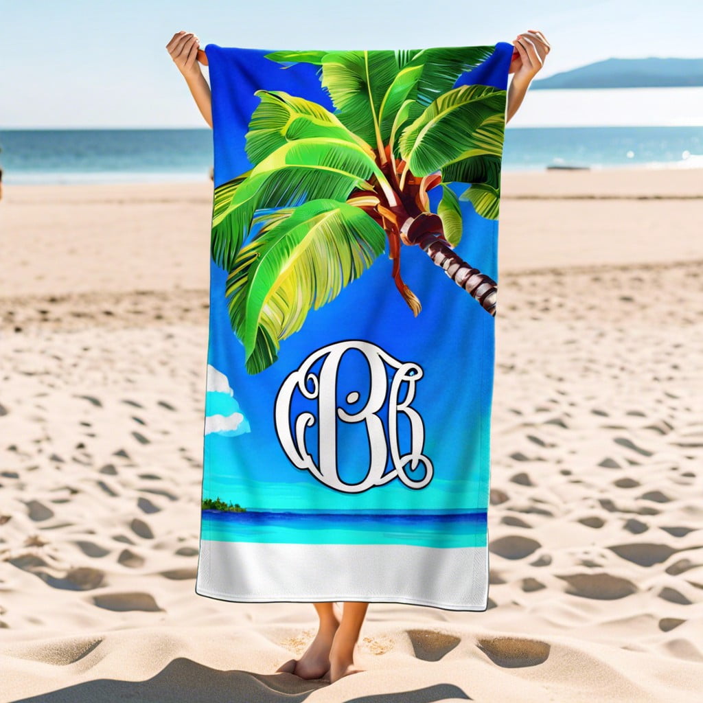 personalized monogram beach towel