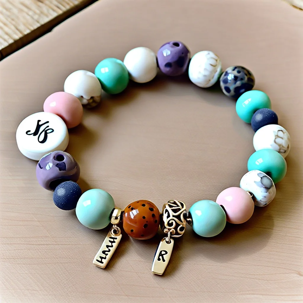 personalized name clay bead bracelets
