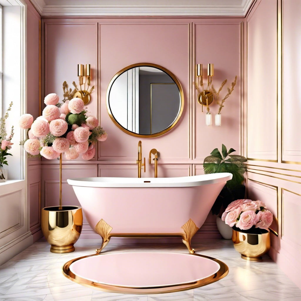 pink and gold flower arrangements