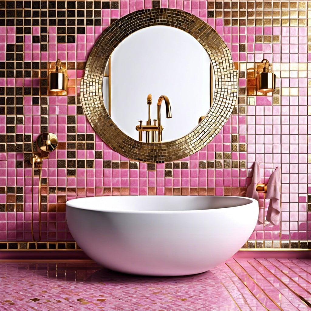pink and gold mosaic tiles
