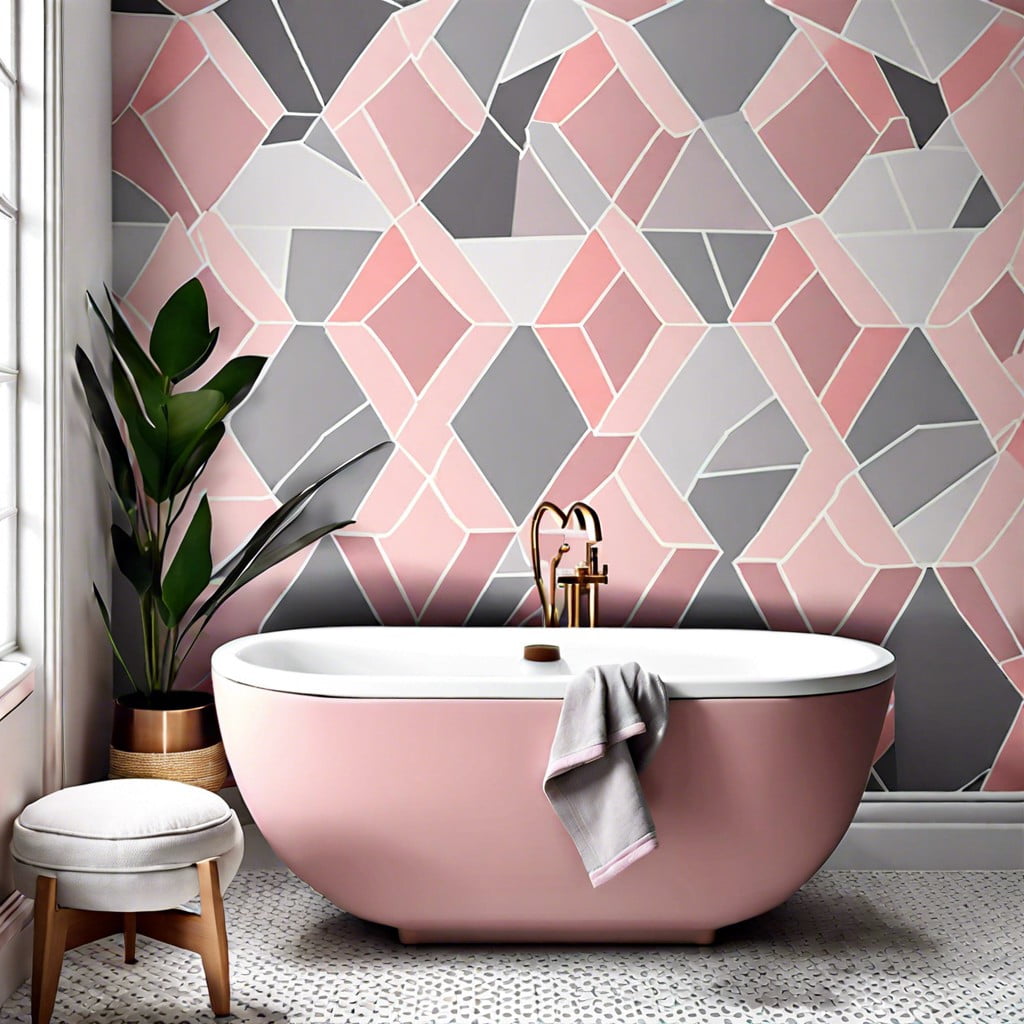 pink and grey geometric wallpaper
