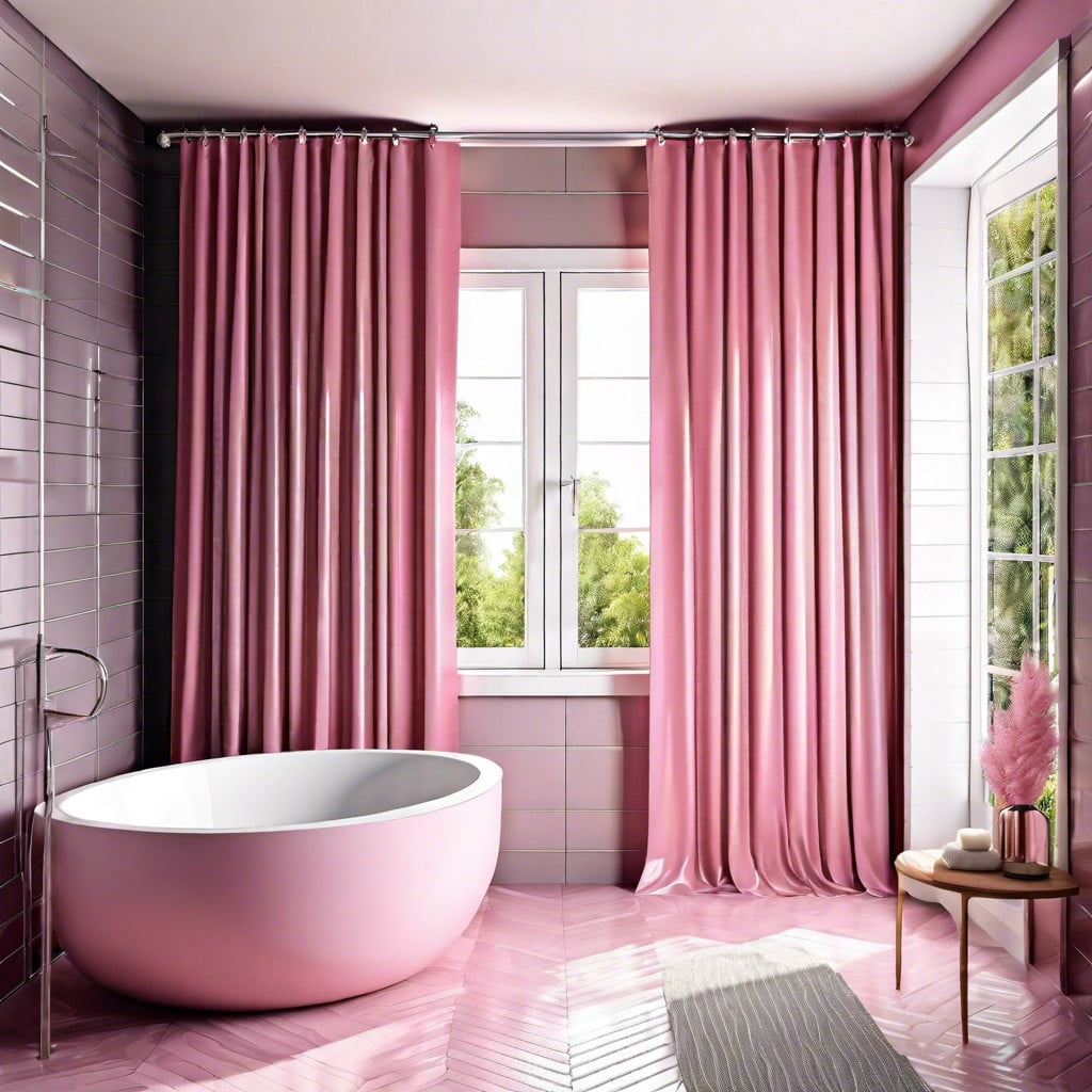 pink and silver window curtains for a modern touch