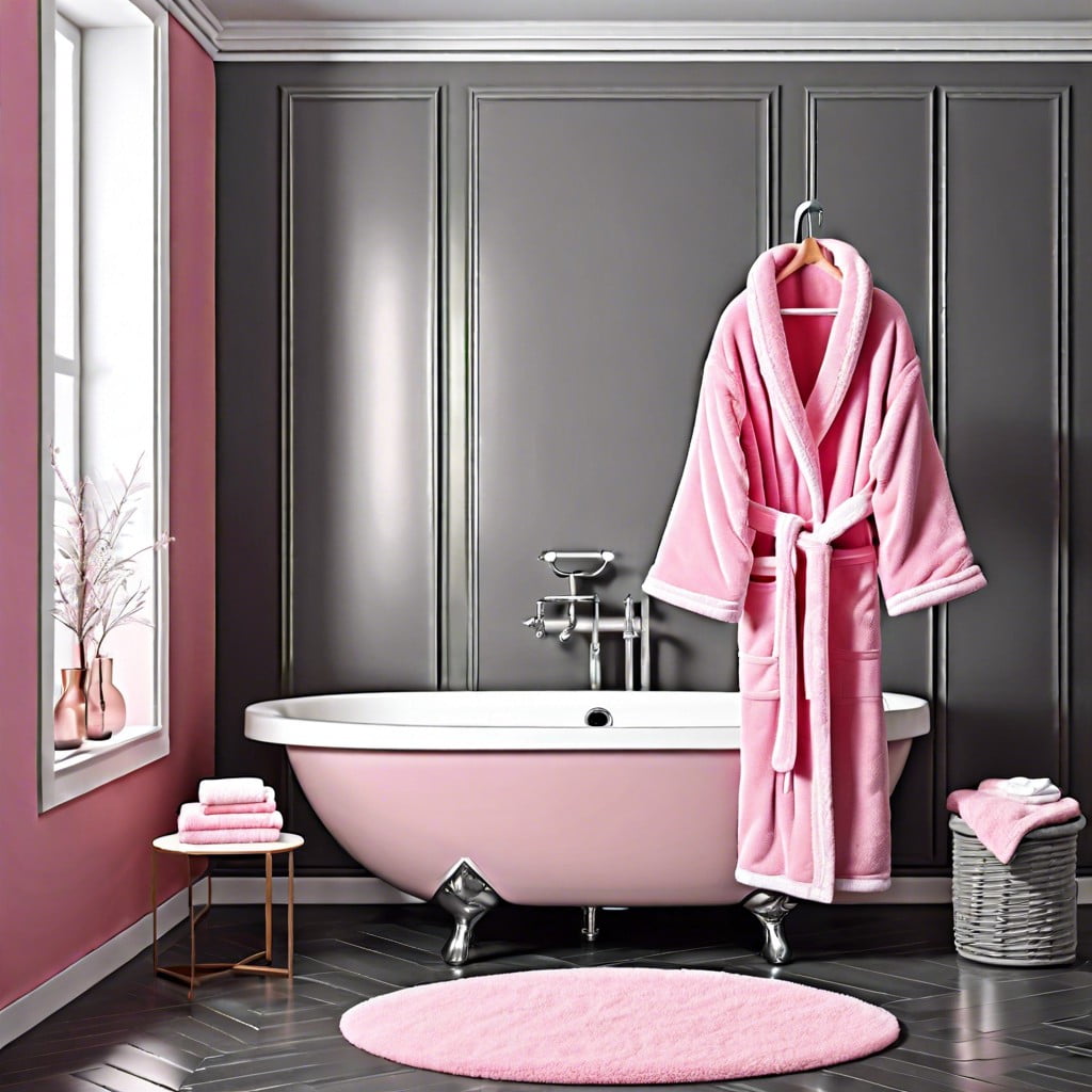 pink bath robe