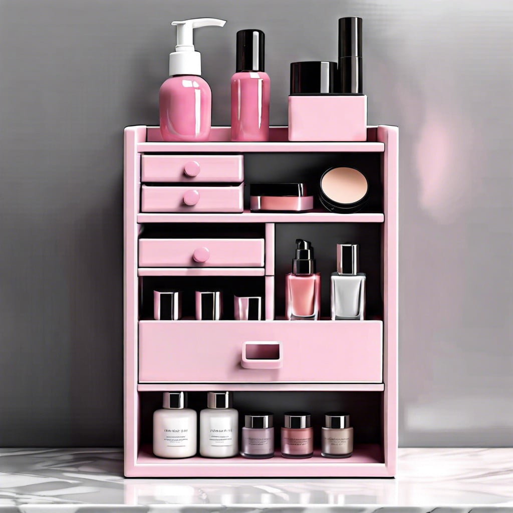 pink makeup organizer