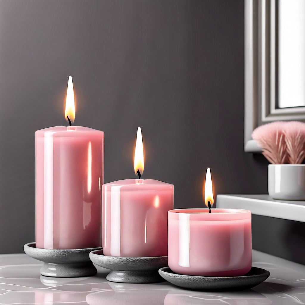 pink scented candles