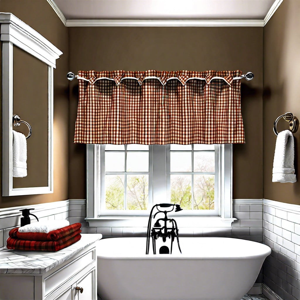 plaid fabric valance