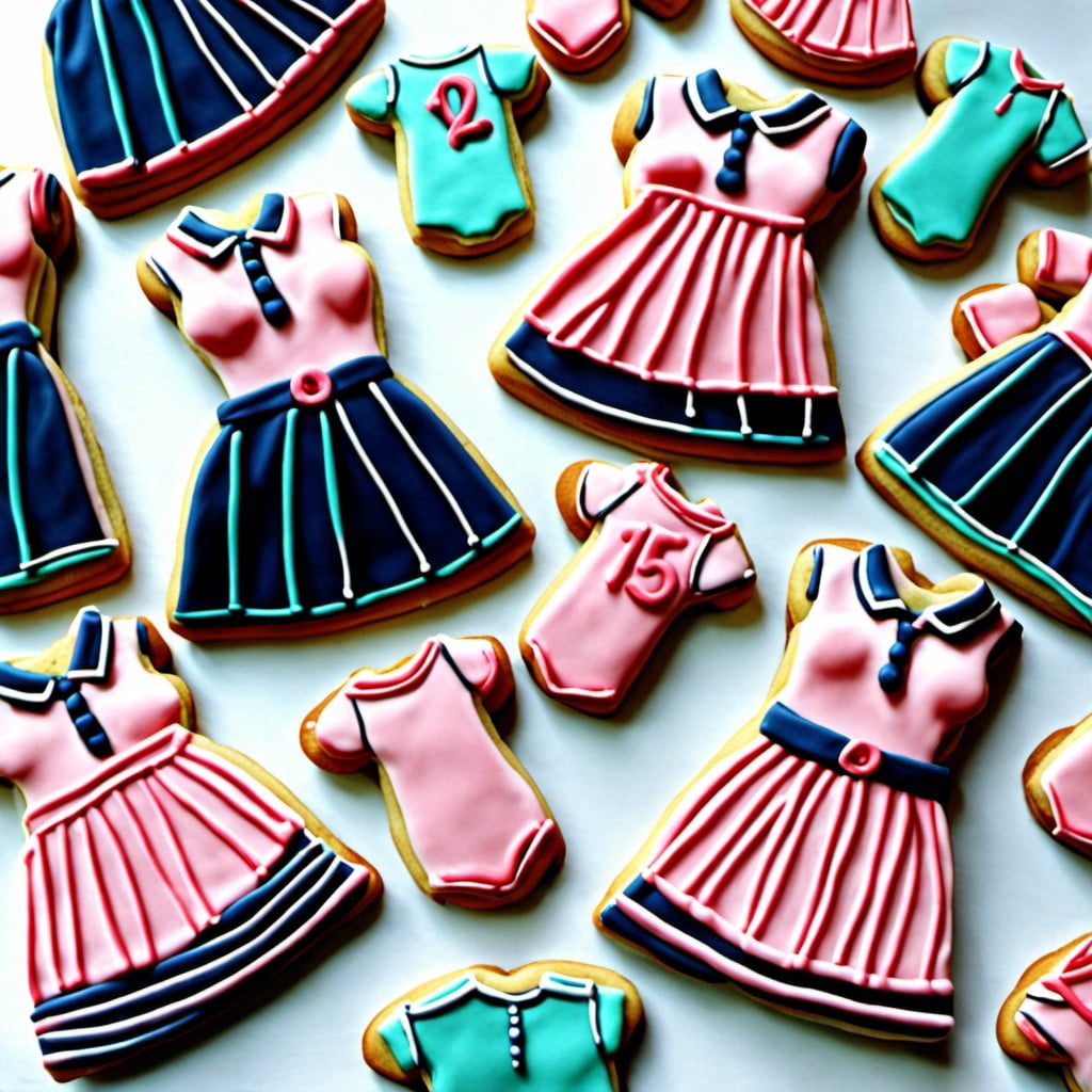 polo shirt and skirt cookies