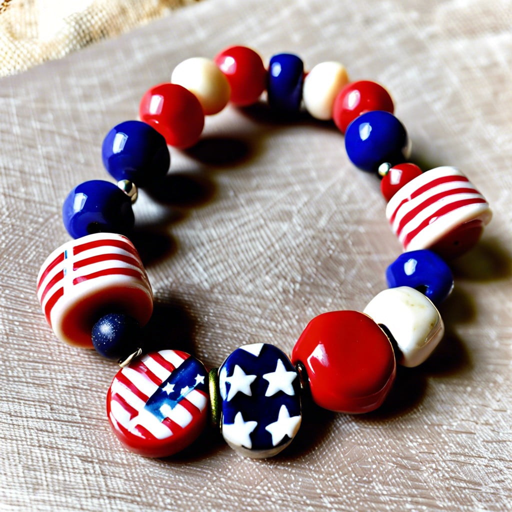 preppy flag themed clay beads