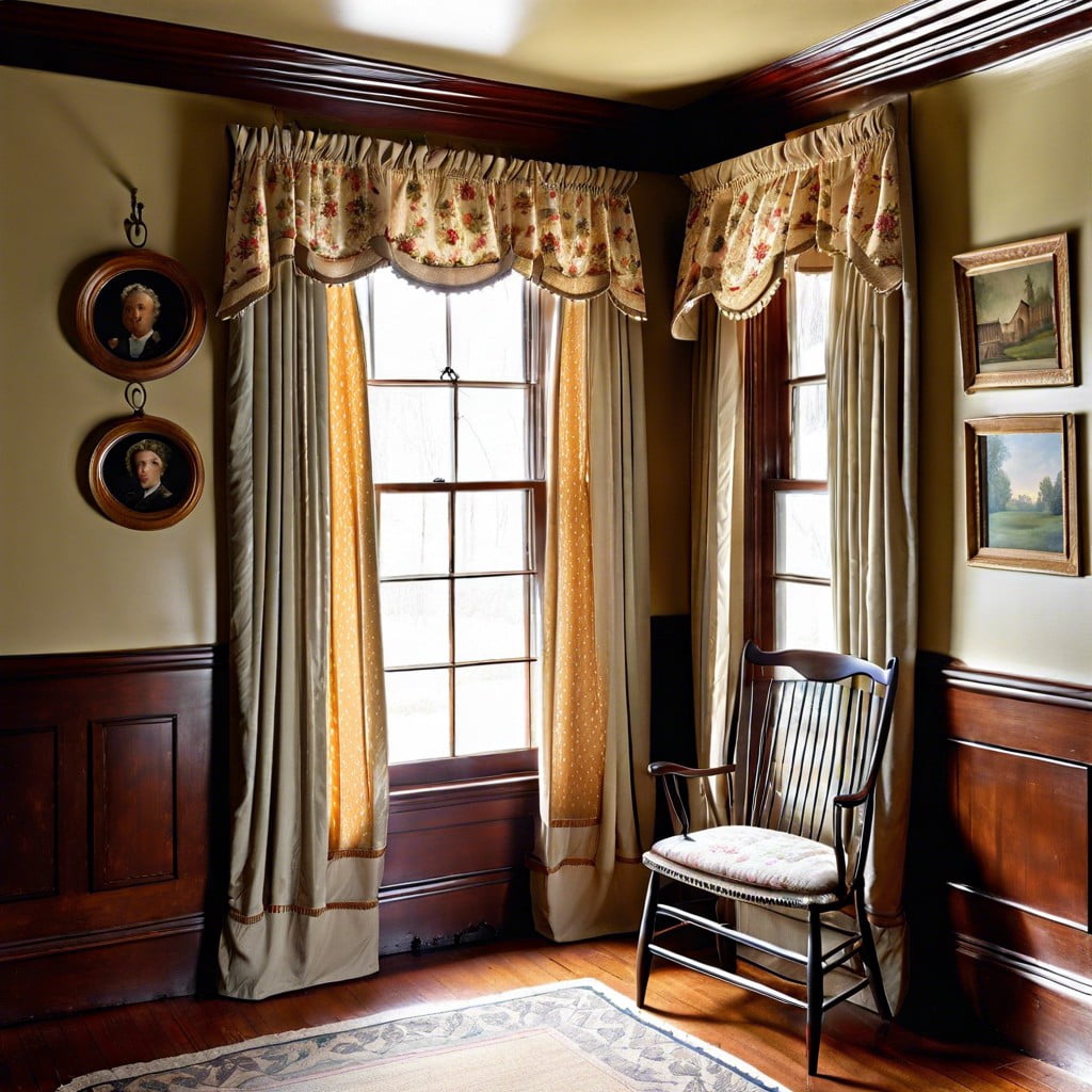 quaint colonial era inspired curtains
