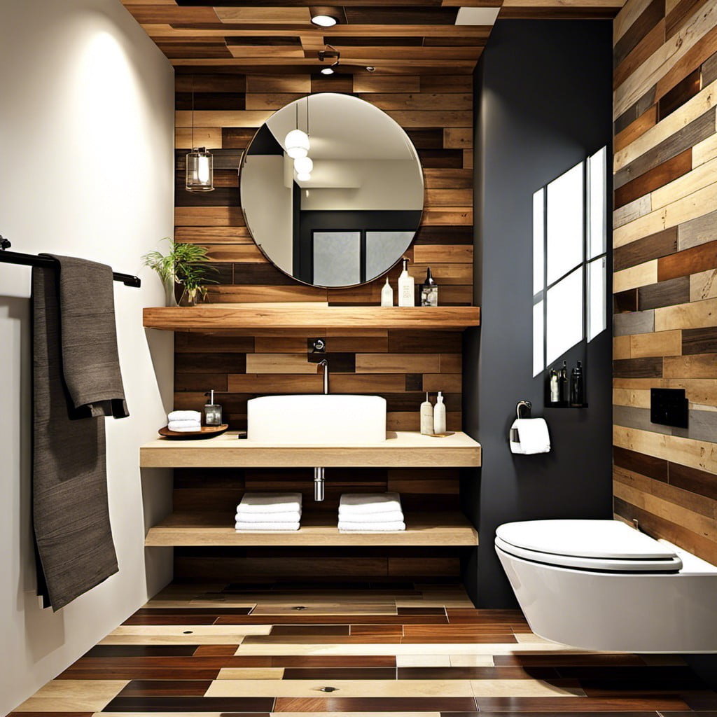 reclaimed wood tiles for eco friendly bathrooms