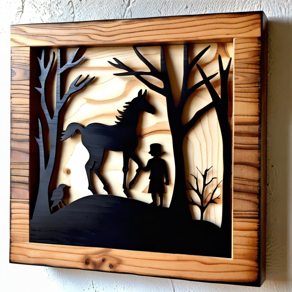 repurposed wood shadow art