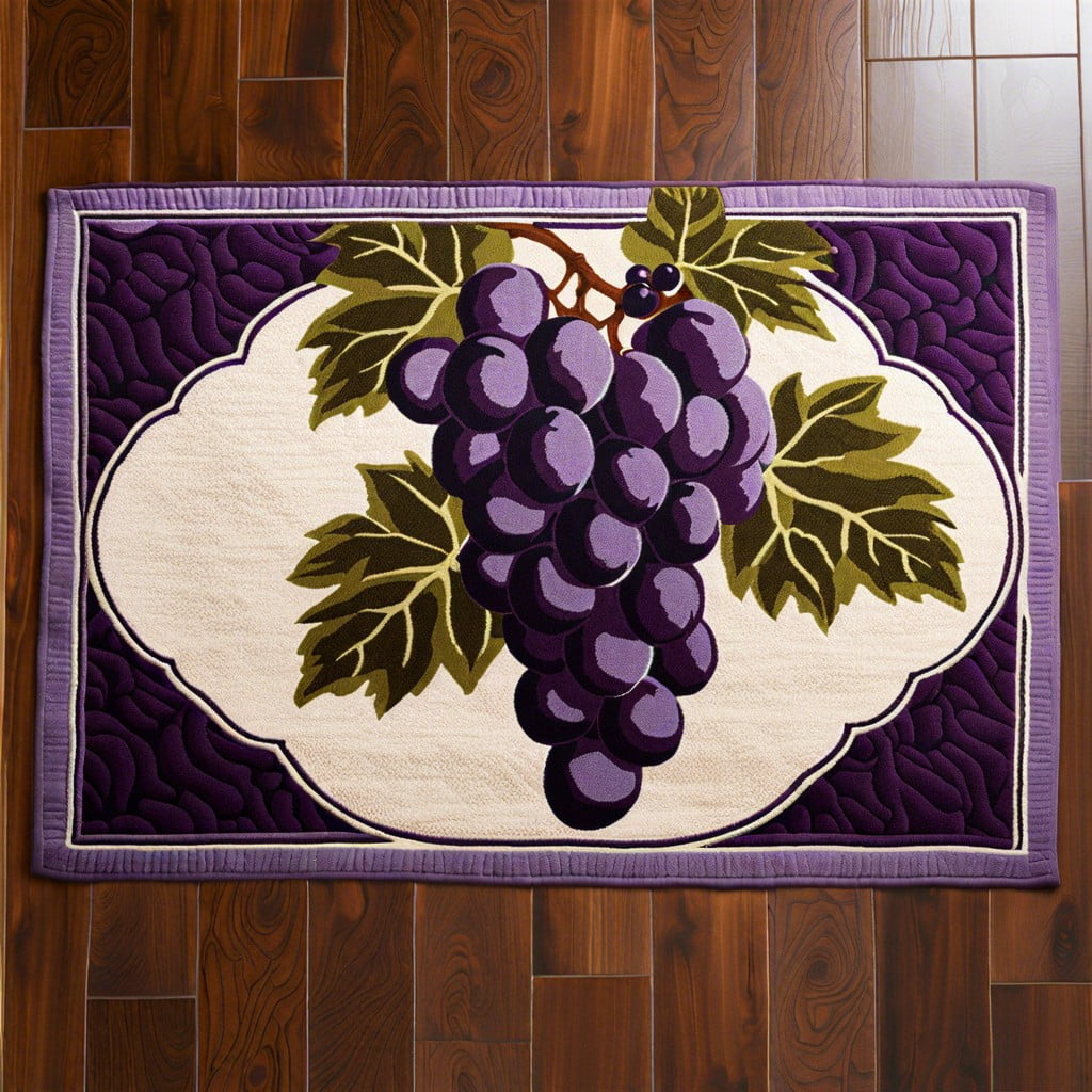 reversible grape print cotton rug