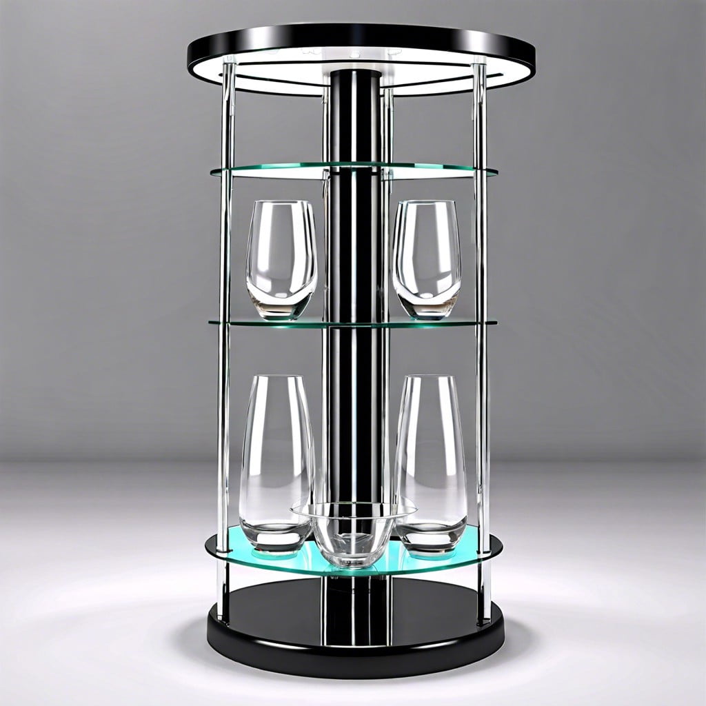 rotating glassware display stand