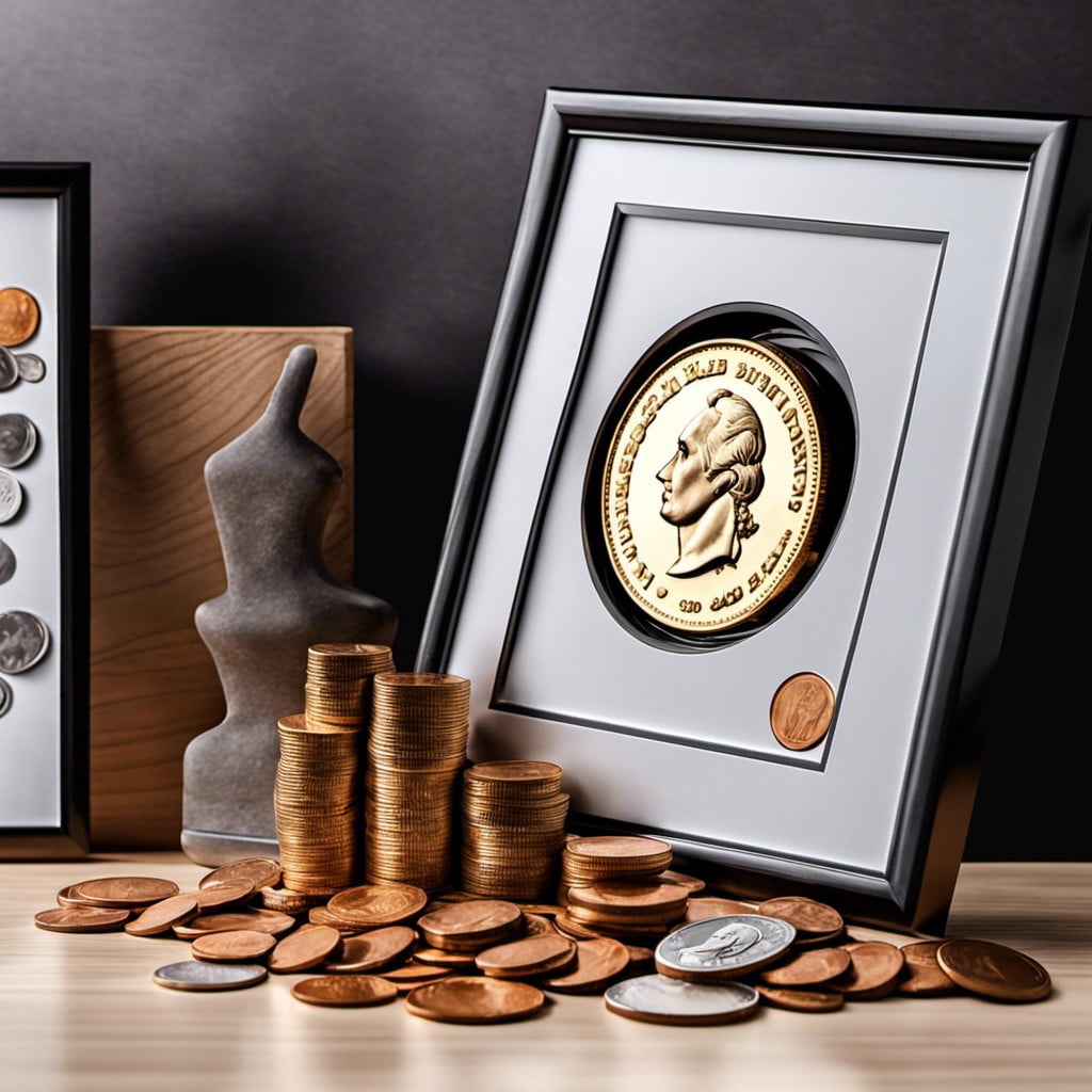 safely mounting coins in a frame