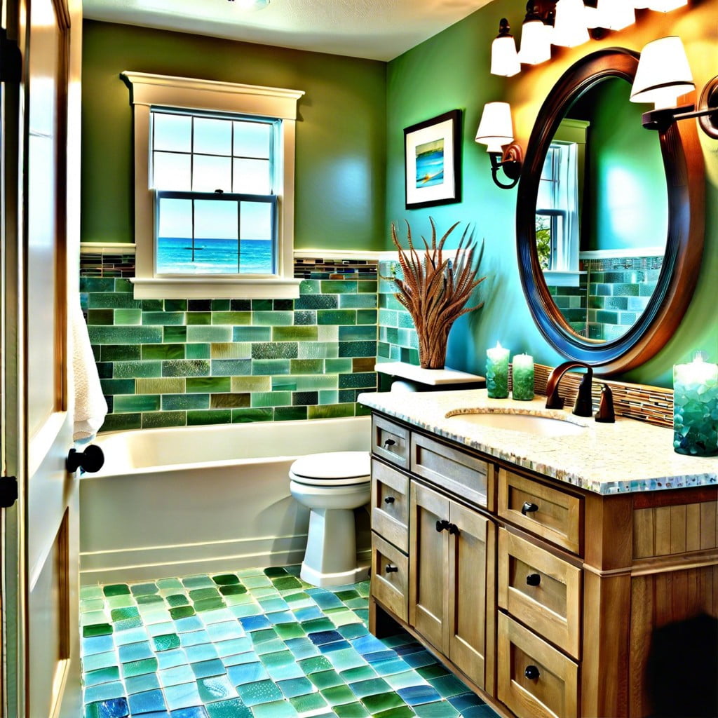 sea glass tile accents