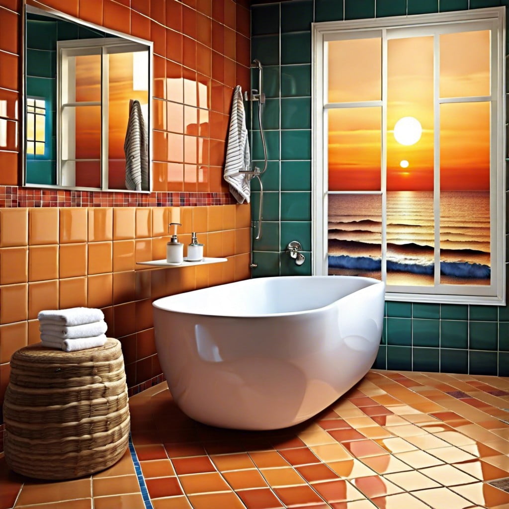 seaside sunset colored tiles