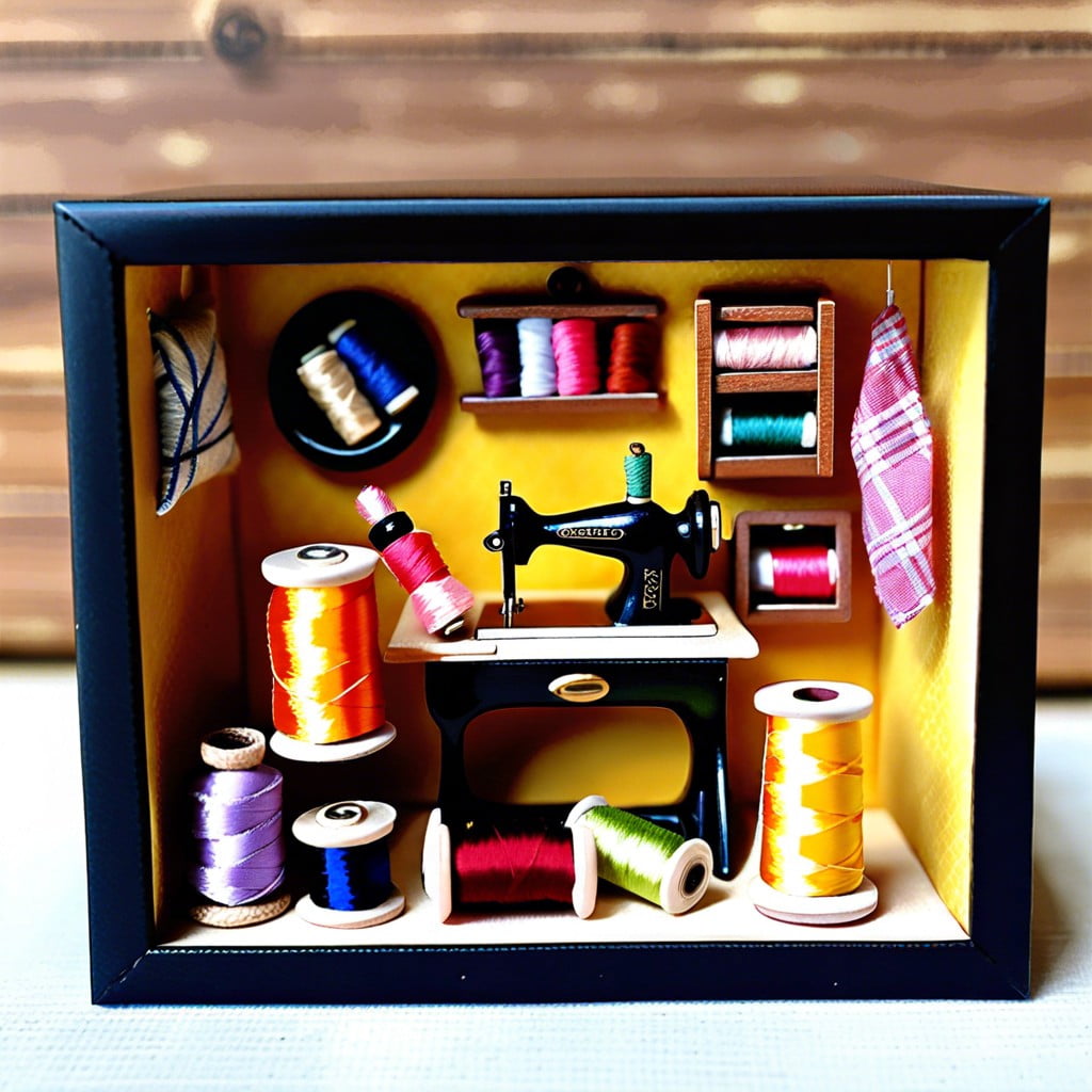 sewing room shadow box