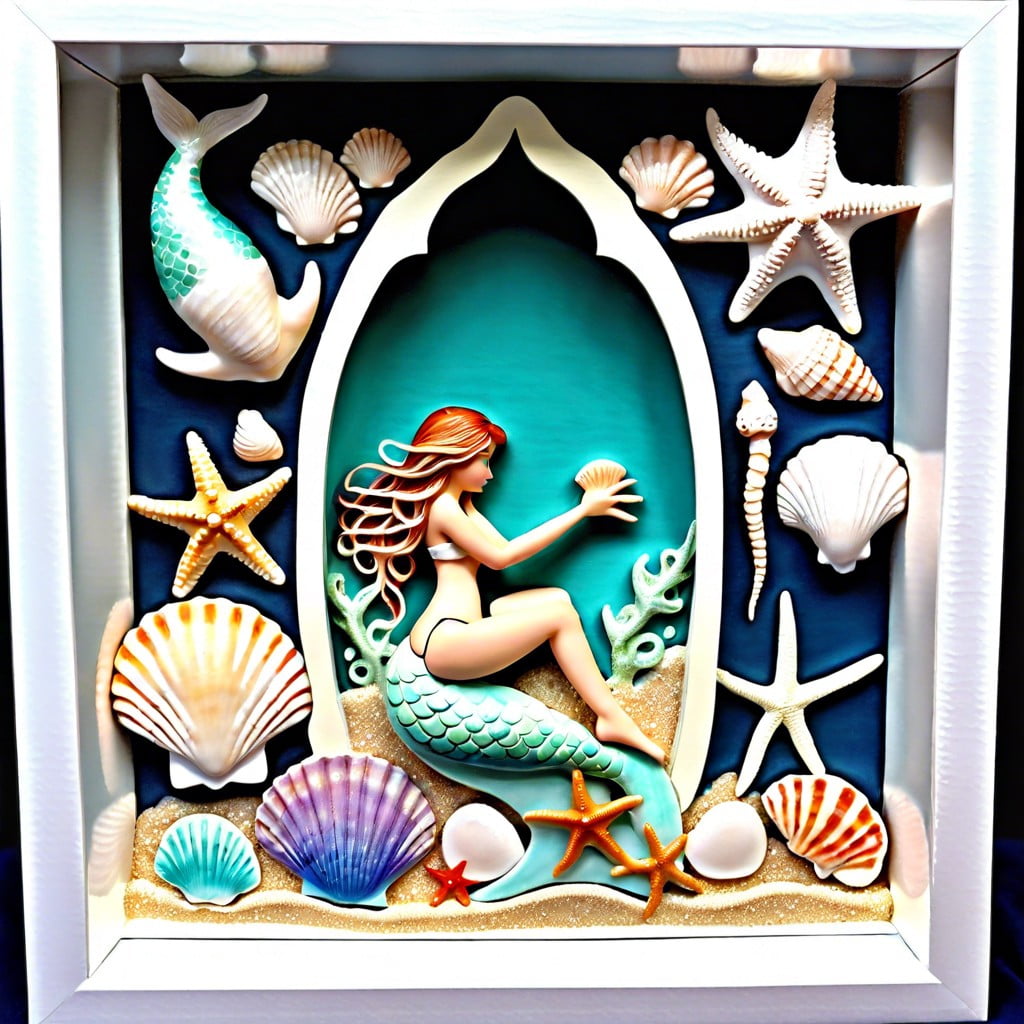 shadow box with a whimsical mermaid theme