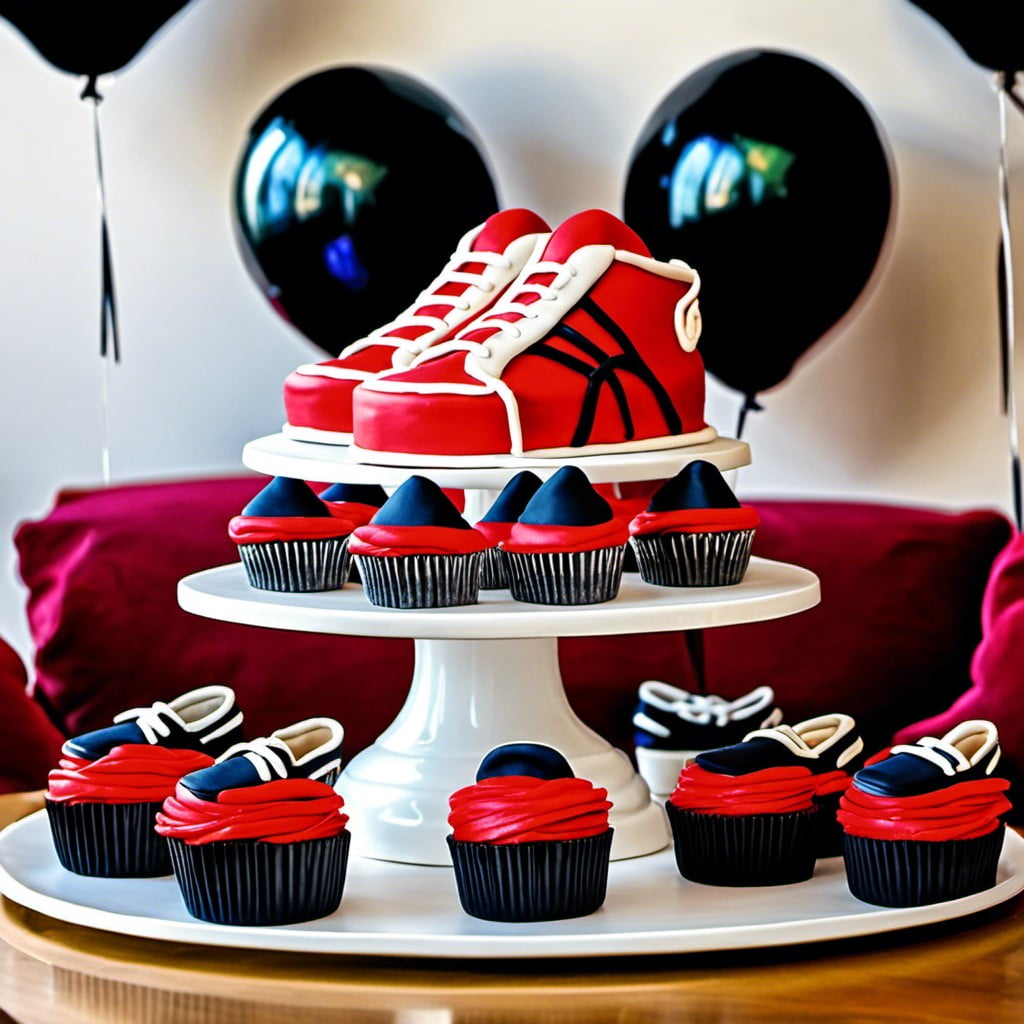 sneaker cake and cupcakes