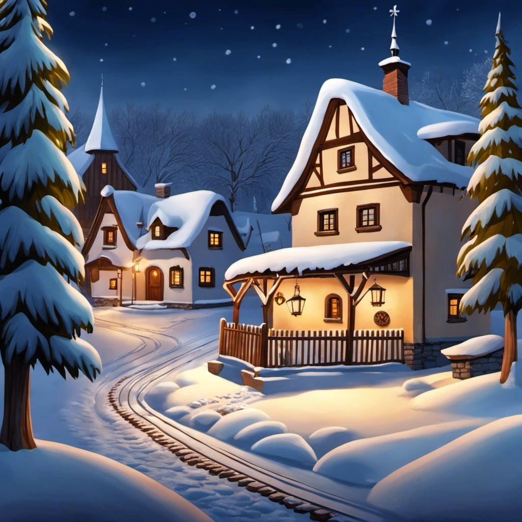 snow covered village