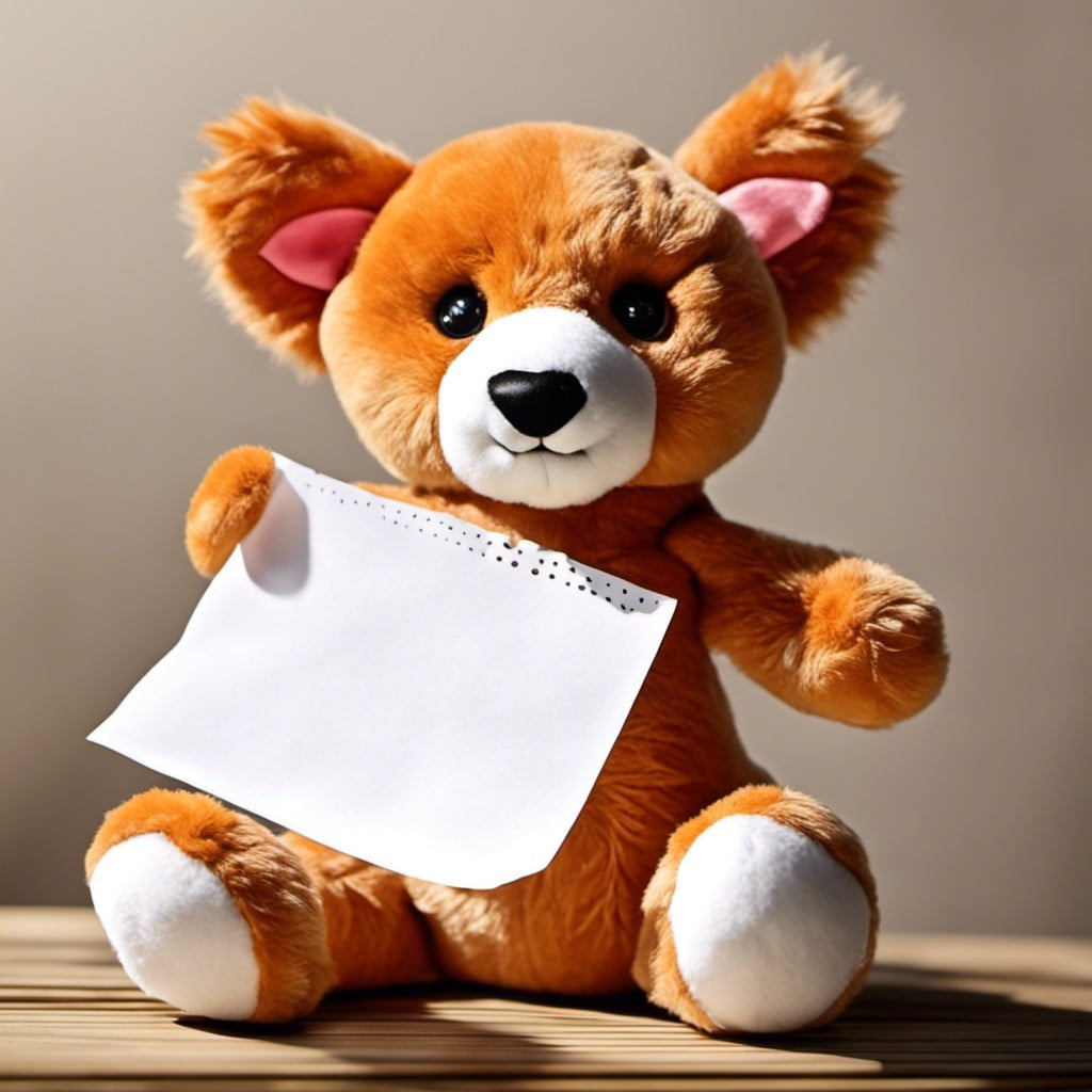 soft toy with a note