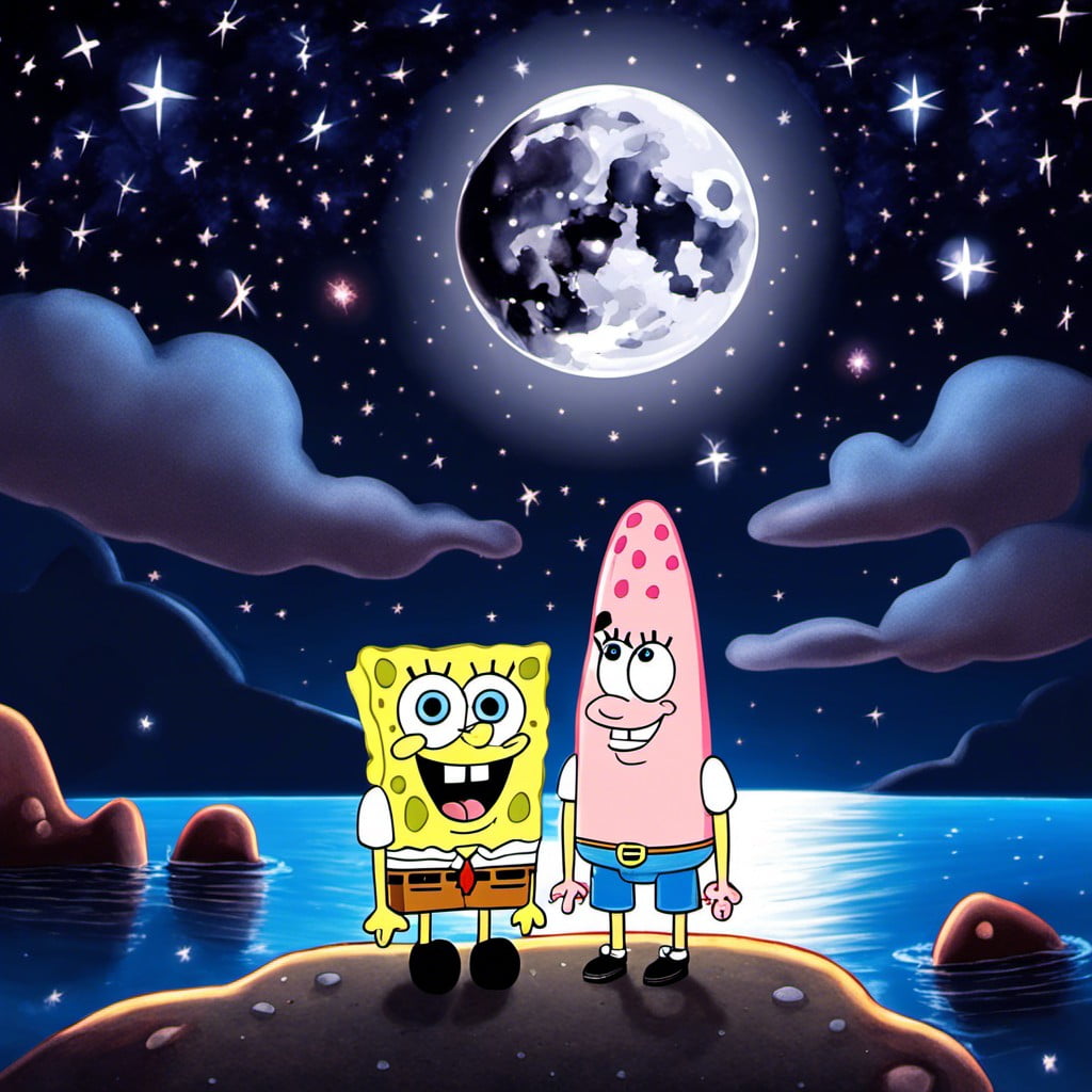 spongebob and patrick star gazing