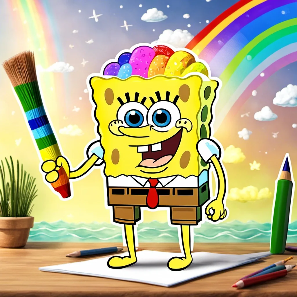 spongebobs famous rainbow saying imagination