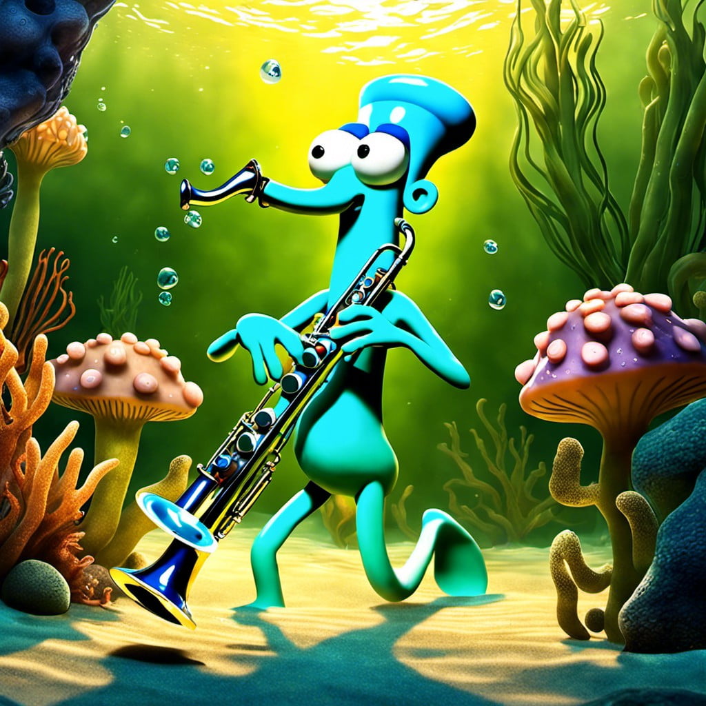 squidward playing his clarinet
