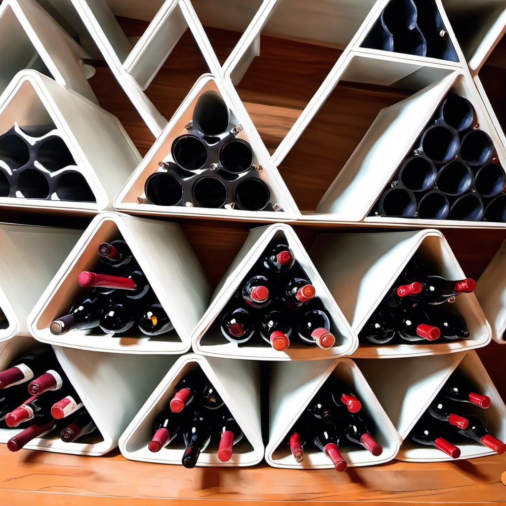 stacked pyramid pvc pipe wine rack