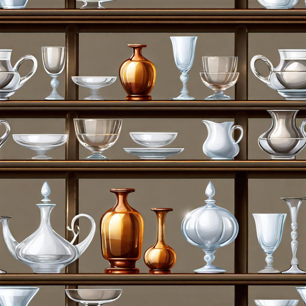 stacking shelves for glassware