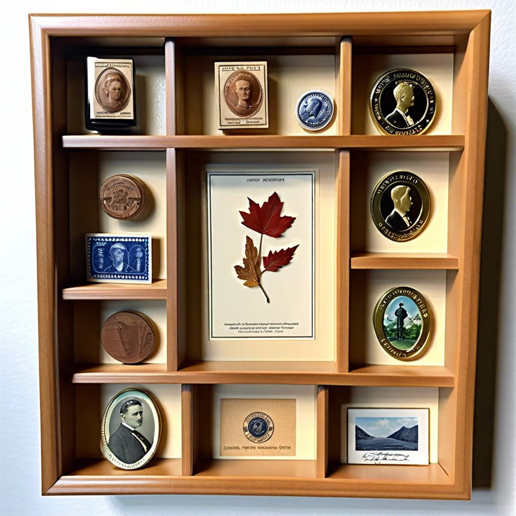 stamps collection display