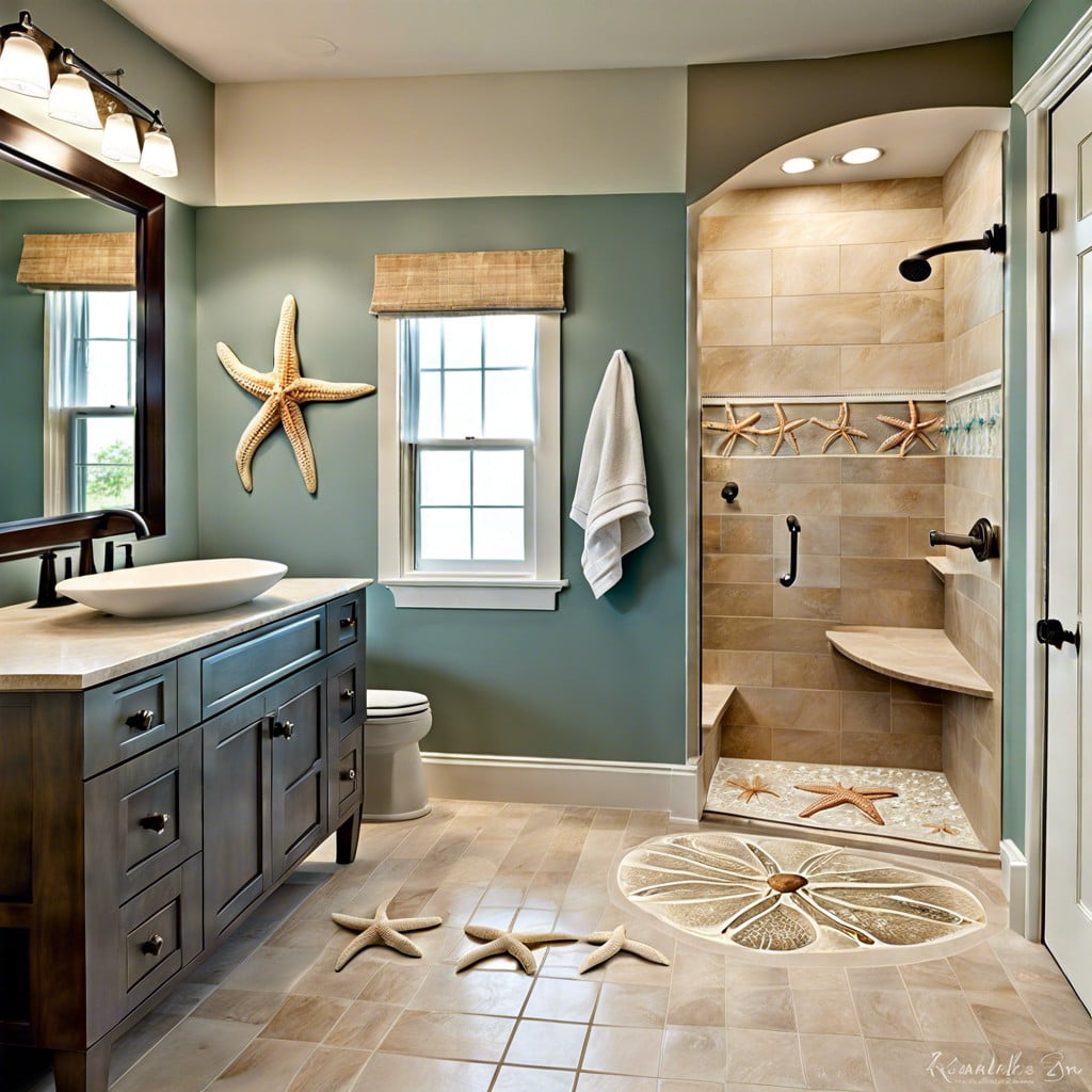 starfish and sand dollar accent tiles