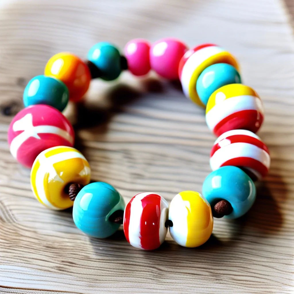 striped clay bead bracelets