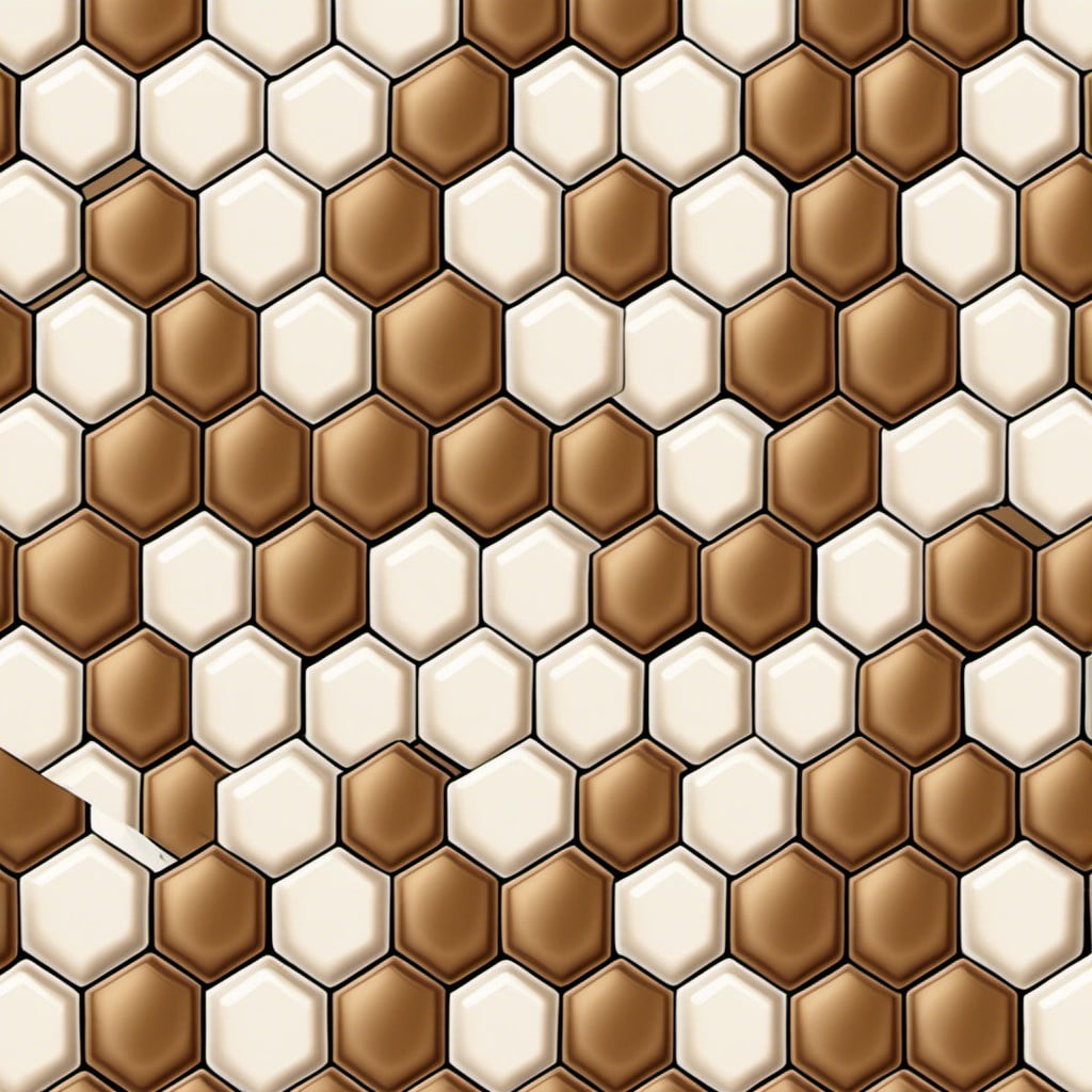 tan hexagonal tiles for a unique look