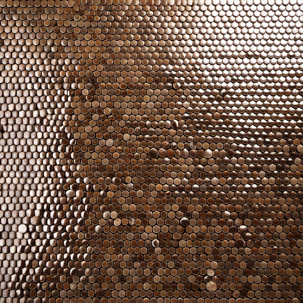 tan penny round mosaic tiles