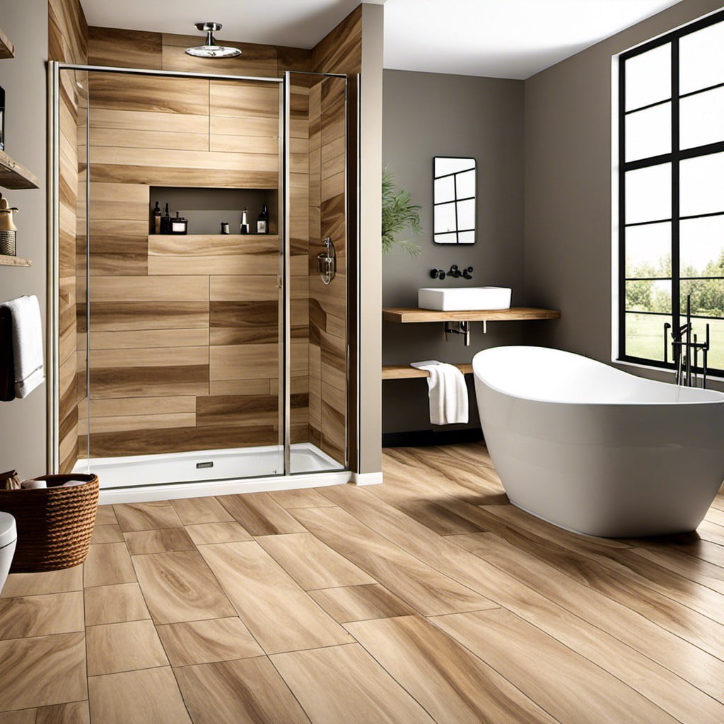 tan wood effect tiles for a warm feel
