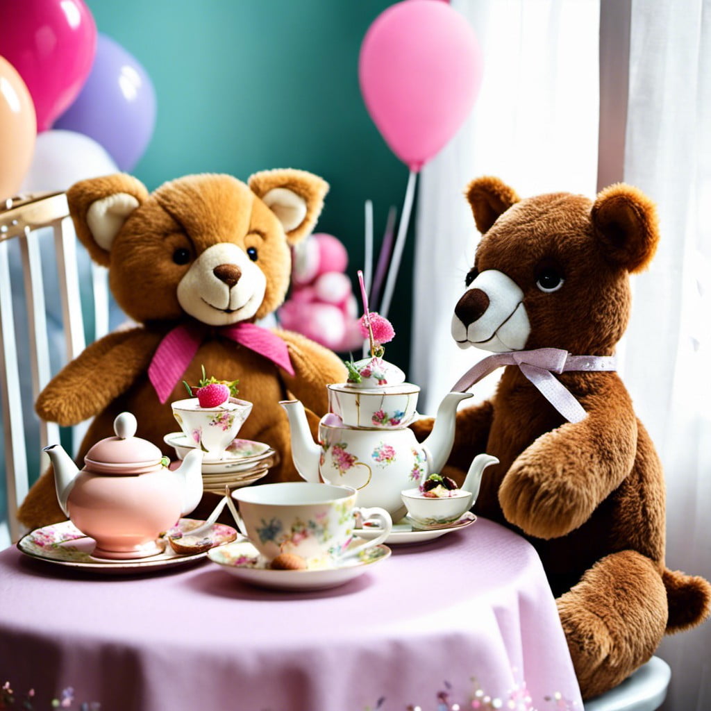 tea party with stuffed animals