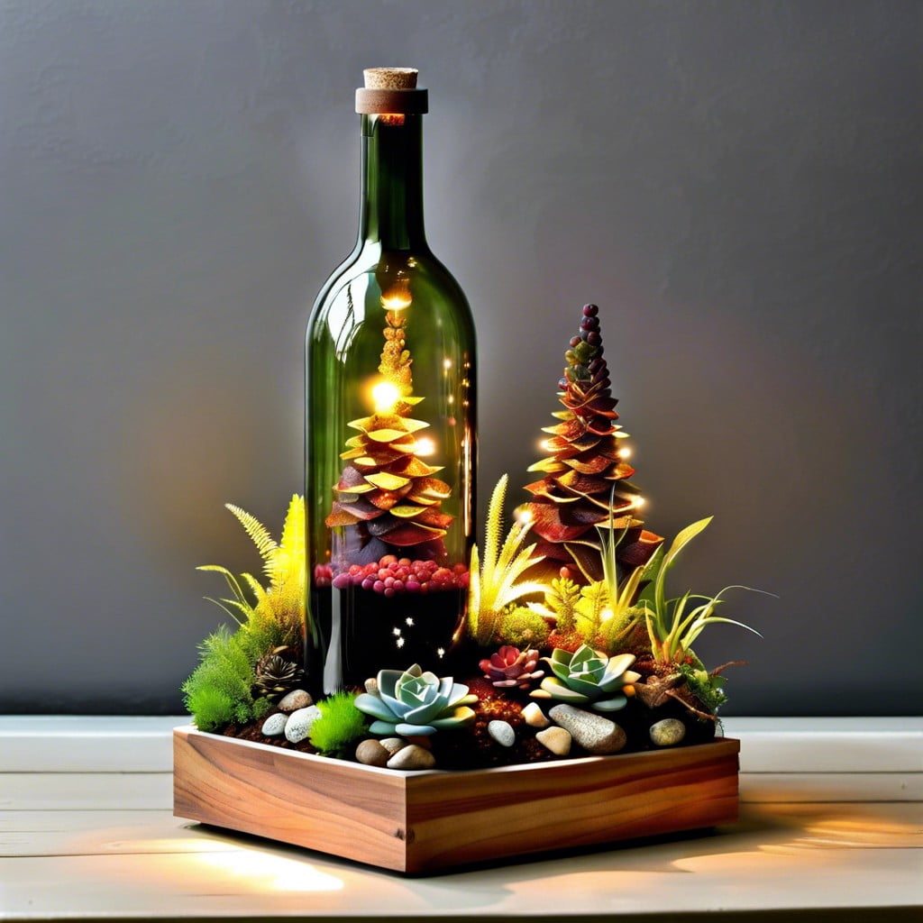 terrarium wine bottle light