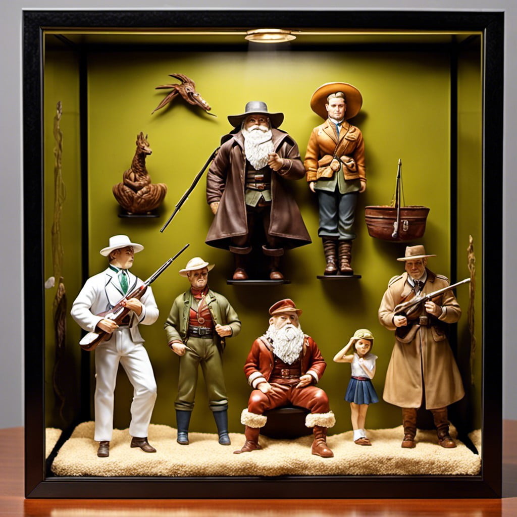 themed figurines display shadow box
