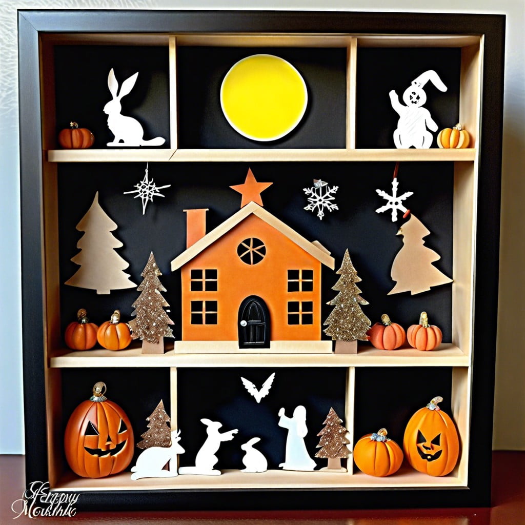 themed shadow boxes christmas halloween easter