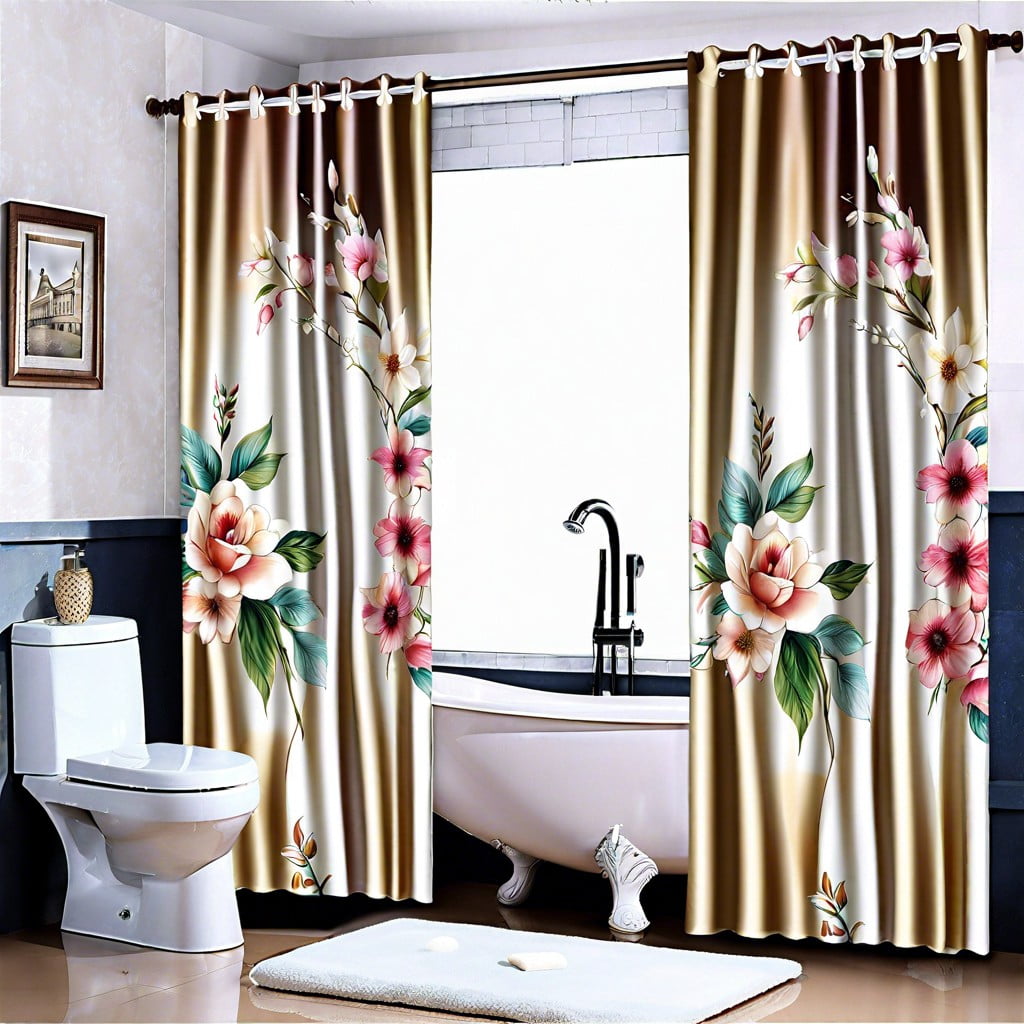 treated fabric floral pattern curtains