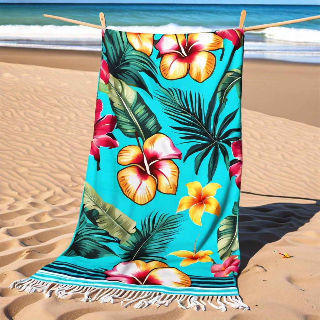tropical print beach towel