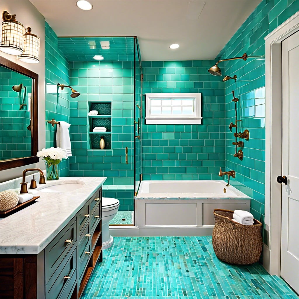 turquoise accent tiles