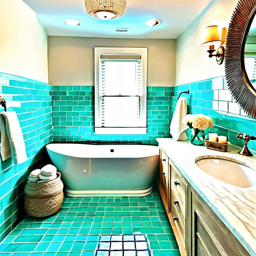 turquoise subway tiles