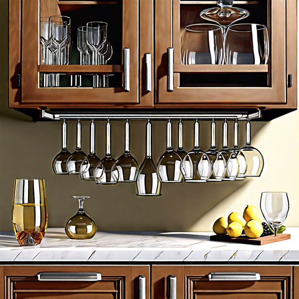 under cabinet stemware racks