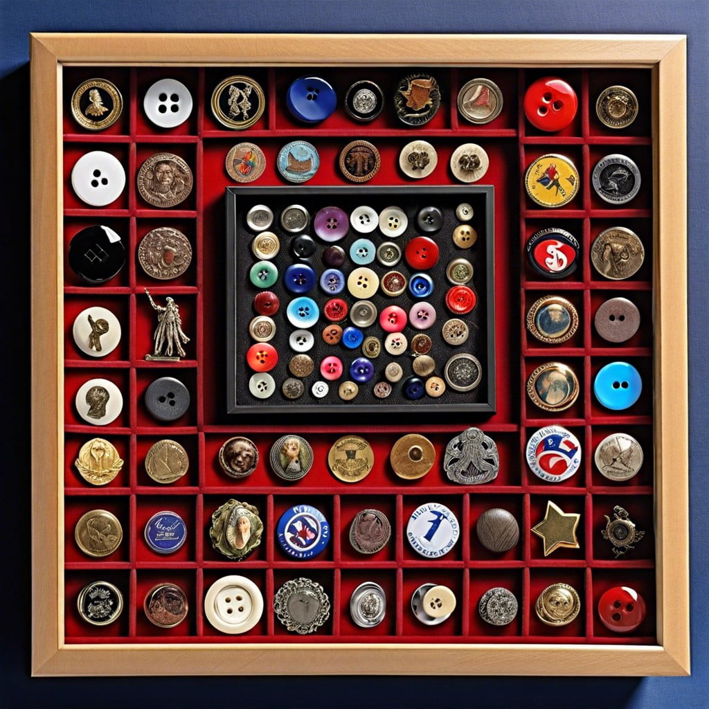 unique buttons or pins collection