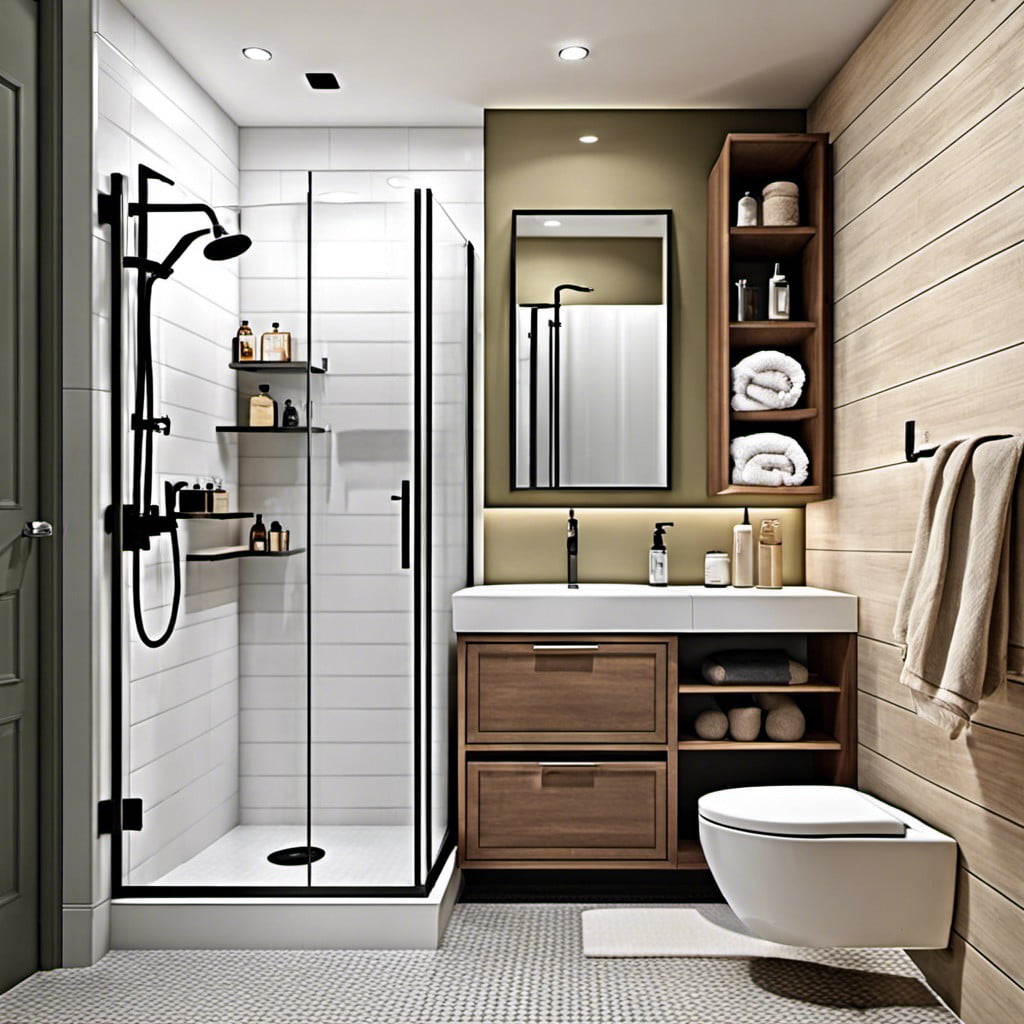 vertical storage solutions in shower